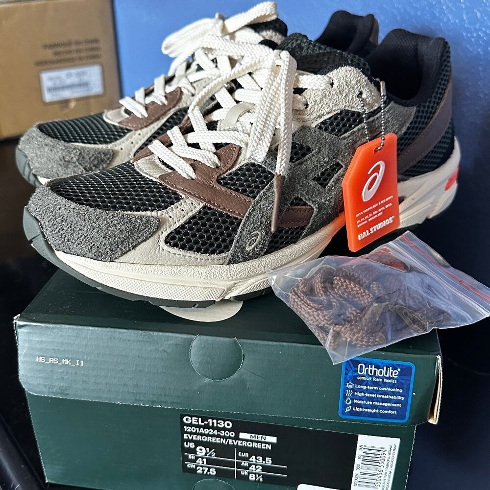 HAL Studios x ASICS GEL 1130 MK-II 'Forest' men's size 9.5 evergreen